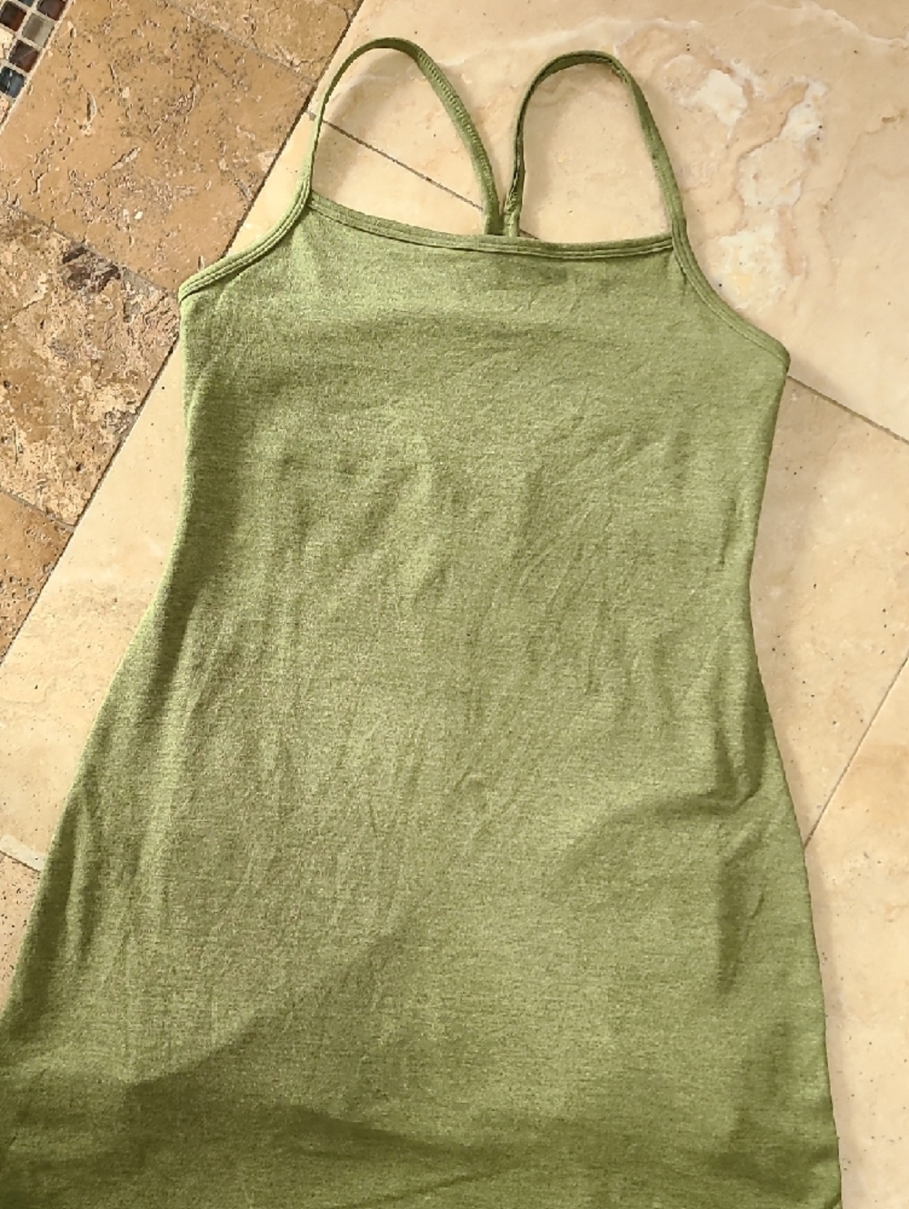 aerie Green Ribbed Spaghetti-Strap Mini Dress